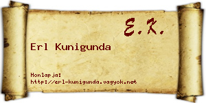 Erl Kunigunda névjegykártya